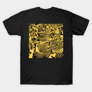 Gold Zebras Pattern T-Shirt